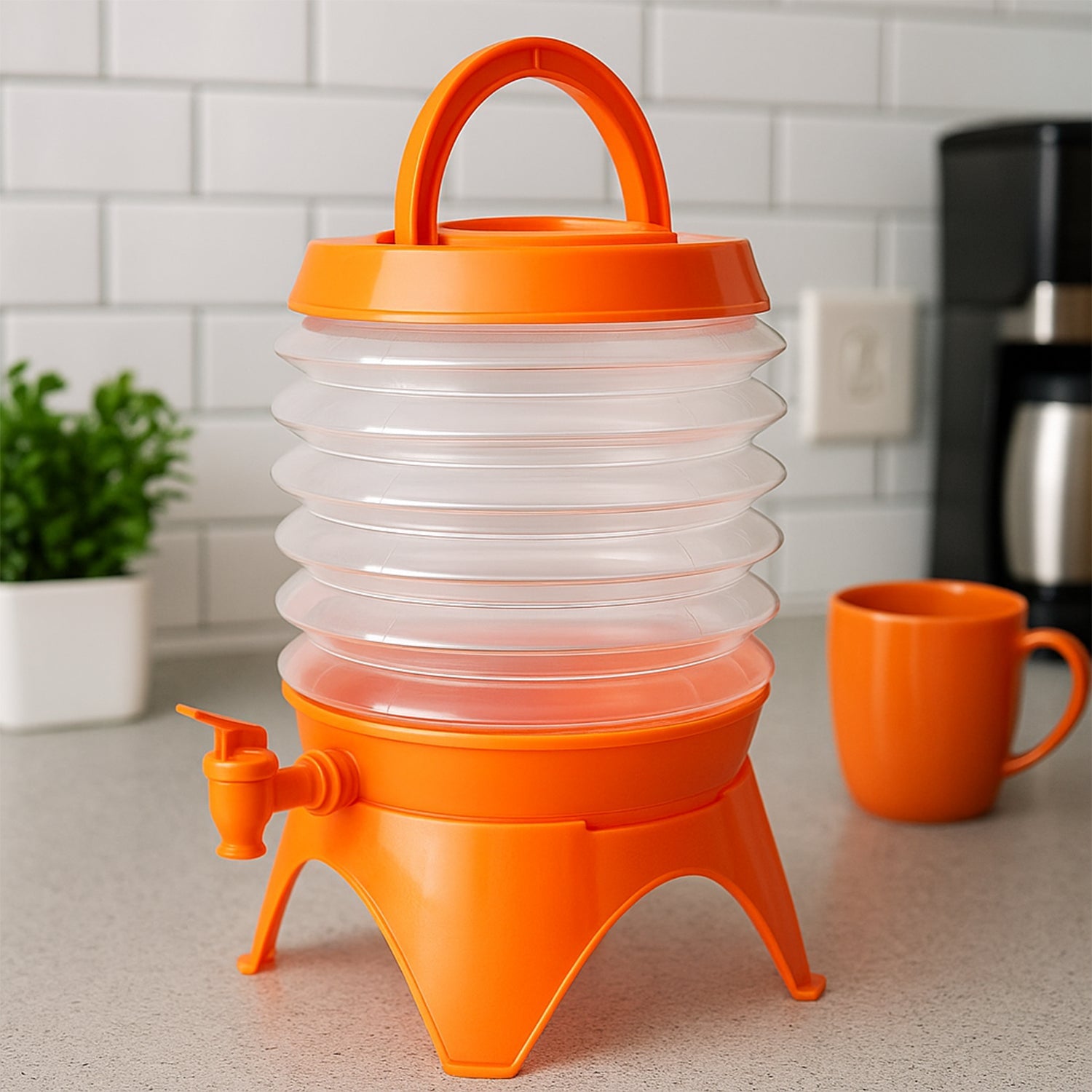 Plastic Collapsible Beverages Container with Tap Cold Drink Dispenser Folding Water Storage Water Jug Tank for Home and Outdoor Party Traveling Picnic (3.5 Litter/ Multicolor) Plastic Collapsible Beverages Container with Tap Cold Drink Dispenser Folding Water Storage Water Jug Tank for Home and Outdoor Party Traveling Picnic (3.5 Litter/ Multicolor)